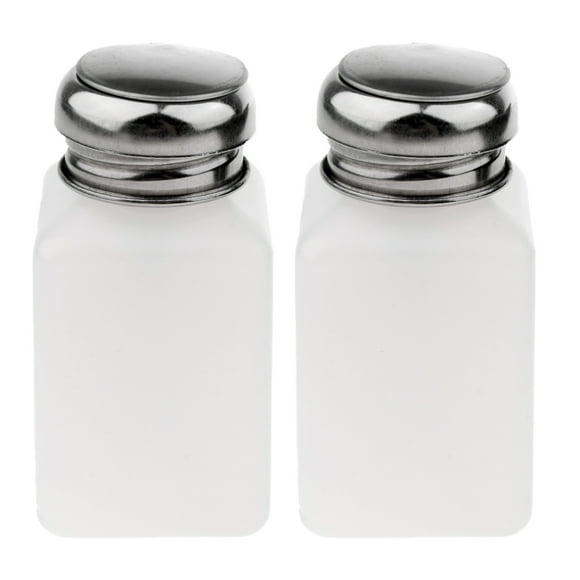 2 botellas dispensadoras vacías de quitaesmalte líquido para limpieza a presión, de acero inoxidable 200ml