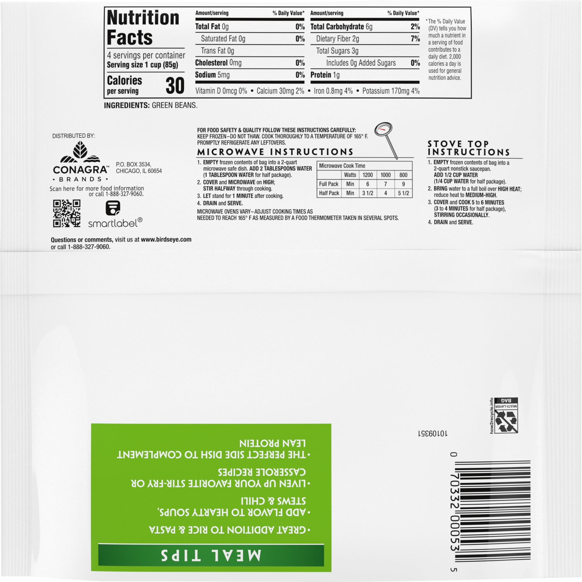 Birds Eye C&W Tiny Whole Green Beans, Frozen Green Beans, 12 oz (Frozen)