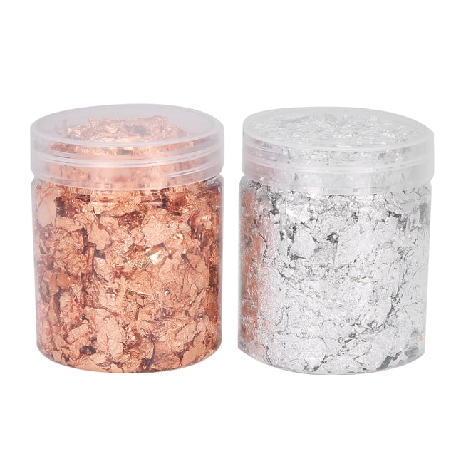 2 piezas de 5 g de láminas doradas para decoración de uñas, copos dorados para manicura, manualidades y pintura.