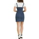 thumbnail image 3 of Falda de tirantes ajustables de mezclilla INSPIRE CHIC para mujer con botones, azul oscuro M, 3 of 6