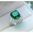 thumbnail image 5 of HOOUN Luxury Silver Plated Rings Women Cubic Zircon Wedding Jewelry Gift Sz 6-10-10-Green#6, 5 of 5
