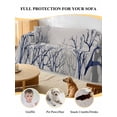 thumbnail image 4 of Grey Navy Blue Tree Couch Cover for 2 Cushion Sofa, Country Rustic Botanical Branch Washable Loveseat Sofa Covers Slipcover for Sectional Sofas L-Shaped, Couch Throw Cover 71"x118", 4 of 9