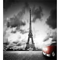 thumbnail image 3 of Ambesonne Paris Duvet Cover Sets, Eiffel Tower Cloudy Day, 2-King, Red Grey, 3 of 7