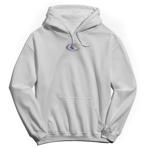 Extreme Skateboarding EX Purple and Black Logo Graphic White Men's Cotton Pullover Hoodie