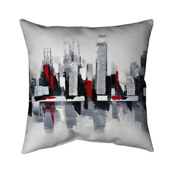 Begin Home Decor 5541-2626-CI55 26 x 26 in. Grey & Red Cityscape-Double Sided Print Indoor Pillow
