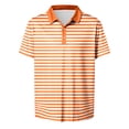 thumbnail image 4 of Striped Polo Shirts for Men Short Sleeve Collar Summer, Men's POLO Shirt Pinstripe, Orange s, 4 of 5