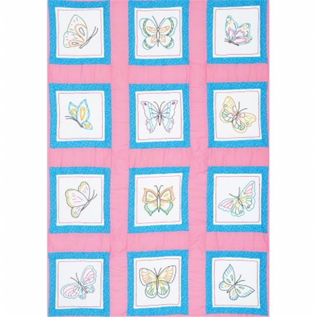 9in Kittens Theme Quilt Blocks Stamped for Cross Stitch and Embroidery