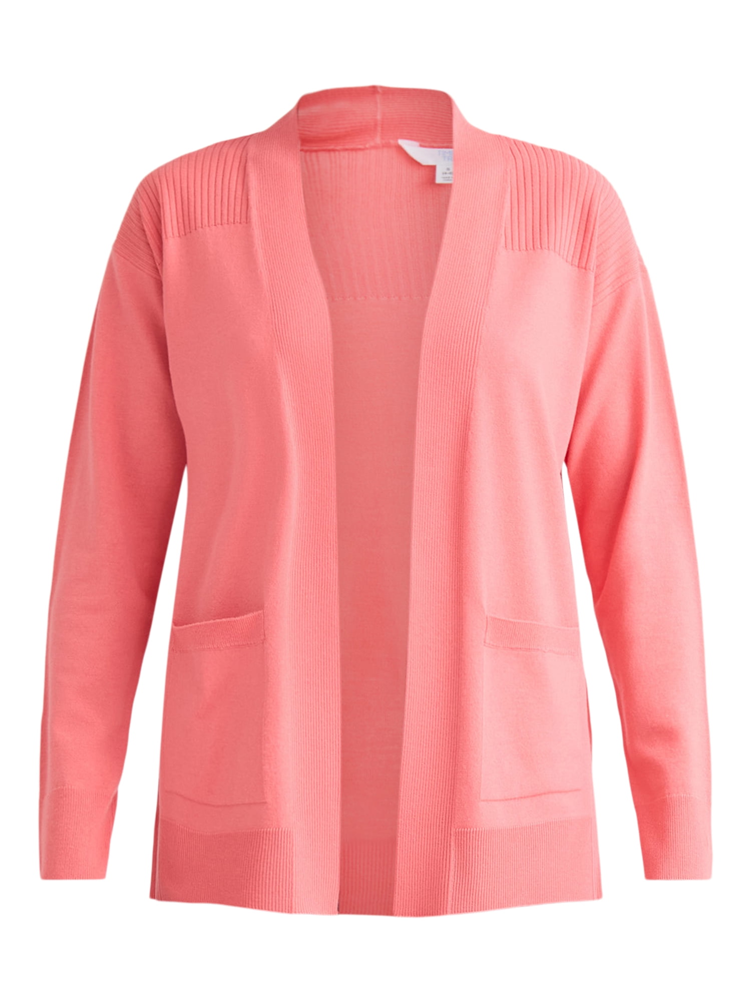 Time and Tru Women's and Women's Plus Open Front Cardigan Sweater, Sizes XS-4X