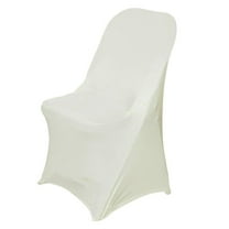 BalsaCircle 10 Ivory Spandex Stretchable Folding Solid Chair Covers Slipcovers Wedding decorations