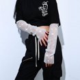 thumbnail image 2 of Guantes de malla con codo y mangas para brazo, guantes largos a la moda para actuaciones en escenario, guantes para disfraz, mangas brillantes para club nocturno, 2 of 5