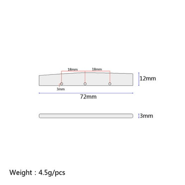 FELTECHELECTR White Plastic Guitar Saddle Kit for Acoustic and Classic Guitar Replacement 70.0x10.0x5.0 mm