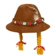 thumbnail image 5 of AJGRHE Bavarian Festival Bucket Hat With Braids For Oktoberfest And Party Traditional Accessory Brown One Size, 5 of 5