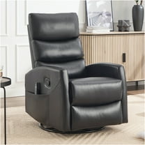 JERFIT Power Lift Recliner Chair with Heat Massage, Swivel Rocker, Fabric Upholstery for Elderly, Black