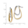 thumbnail image 2 of FB Jewels 14K Two Tone Gold Polished Double Oval Hoop Earrings, 2 of 2