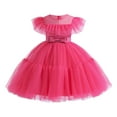 thumbnail image 1 of Ketyyh-chn99 Robe Fille Sans Manches Robe Tutu Fille Tout-Petit Été Contraste en Mesh Robe de Fête Mignonne Taille pour 7-8 Ans, Rose Vif, 1 of 6
