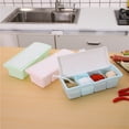 thumbnail image 4 of Caja de condimentos de 4 rejillas, caja de condimentos de glutamato monosódico de sal de plástico multifuncional, partición de cocina con cuchara con tapa, tarro de condimentos, 4 of 5