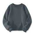 thumbnail image 2 of Otqutp Crewneck Pullovers for Baby Boys Girls Spring Autumn and Winter Models Thickened Solid Color Round Neck Long Sleeved Tops Drop Shoulder Sweater(Grey,18-24 Months), 2 of 8