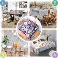 thumbnail image 4 of Pioneer Flower Floral Print Pattern Square Tablecloth,Waterproof Square Table Cover,Wipeable Spillproof Washable Table Cover for Home Kitchen Party Decor 42"X42"(107x107cm), 4 of 6