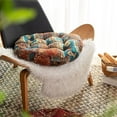 thumbnail image 2 of Namzi Bohemian Patchwork Round Chair Seat Cushions for Dining Kitchen Office Chairs Patio Soft Cotton Linen Chair Pads (Blue,Diameter 22"), 2 of 5