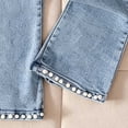 thumbnail image 5 of ZHANGDER Girls Cute Embroidered Baggy Jeans Wide Leg High Waist Denim Pants Pockets, Blue 9-10 Years, 5 of 7