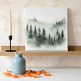 thumbnail image 3 of Ships Next Day Canvas Wall Art 10"x10", Foggy Forest Wood Framed Canvas Print Painting, Green Mist Mountain Natural Landscape Ready to Hang Small Picture Wall Decor for Home Kitchen Nursery Office, 3 of 9