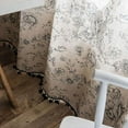 thumbnail image 5 of Nvzi Vintage Floral Print Cotton Linen Window Curtain Panel with Tassels Boho Farmhouse Room Darkening Curtain Panel for Bedroom Living Room, 1 Piece (59"x87",Flower), 5 of 5