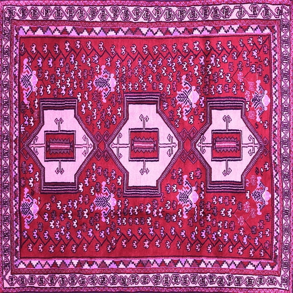 Ahgly Company Indoor Square Persian Pink Traditional Area Rugs, 3' Square
