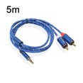 thumbnail image 2 of Puerto de aleación de aluminio Adaptador de 3,5 mm a 2RCA Teléfono a amplificadores Mezclador de audio Subwoofer Cable de audio AUX de cine en casa seitruly PJ7092-05, 2 of 2