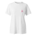 thumbnail image 4 of Breast Cancer Awareness Shirt Pink Ribbon Breast Cancer Support Squad T-shirts Cancer Survivor Crew Neck Tops (White,M, 4 of 4