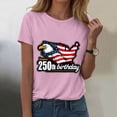 thumbnail image 2 of UngA Women's Shirt 250Th America Anniversary Casual Printed Crew Neck T-Shirt Faith Freedom 250 Years Women's Shirt XXXL,Pink, 2 of 8