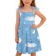 thumbnail image 5 of WAVSUF Casual Dresses for Kids Girls Cartoon Print Square Neck Sleeveless Summer Cute Breathable Sundress Blue Size 2, 5 of 9