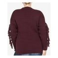 thumbnail image 2 of Rachel Roy Womens Tassel Trim Pullover Sweater, Purple, Plus Size, 1X, 2 of 2