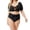 Black, variant on asdoklhq Plus Size Swimsuit for Women,Short Sleeve Swimwear Top & Bottom Bikini Set Two Piece Suit