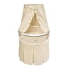Badger Basket - Elegance Bassinet, White With Ecru Waffle Bedding