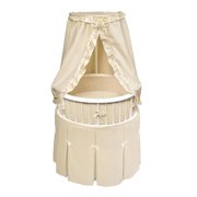 Badger Basket - Elegance Bassinet, White With Ecru Waffle Bedding