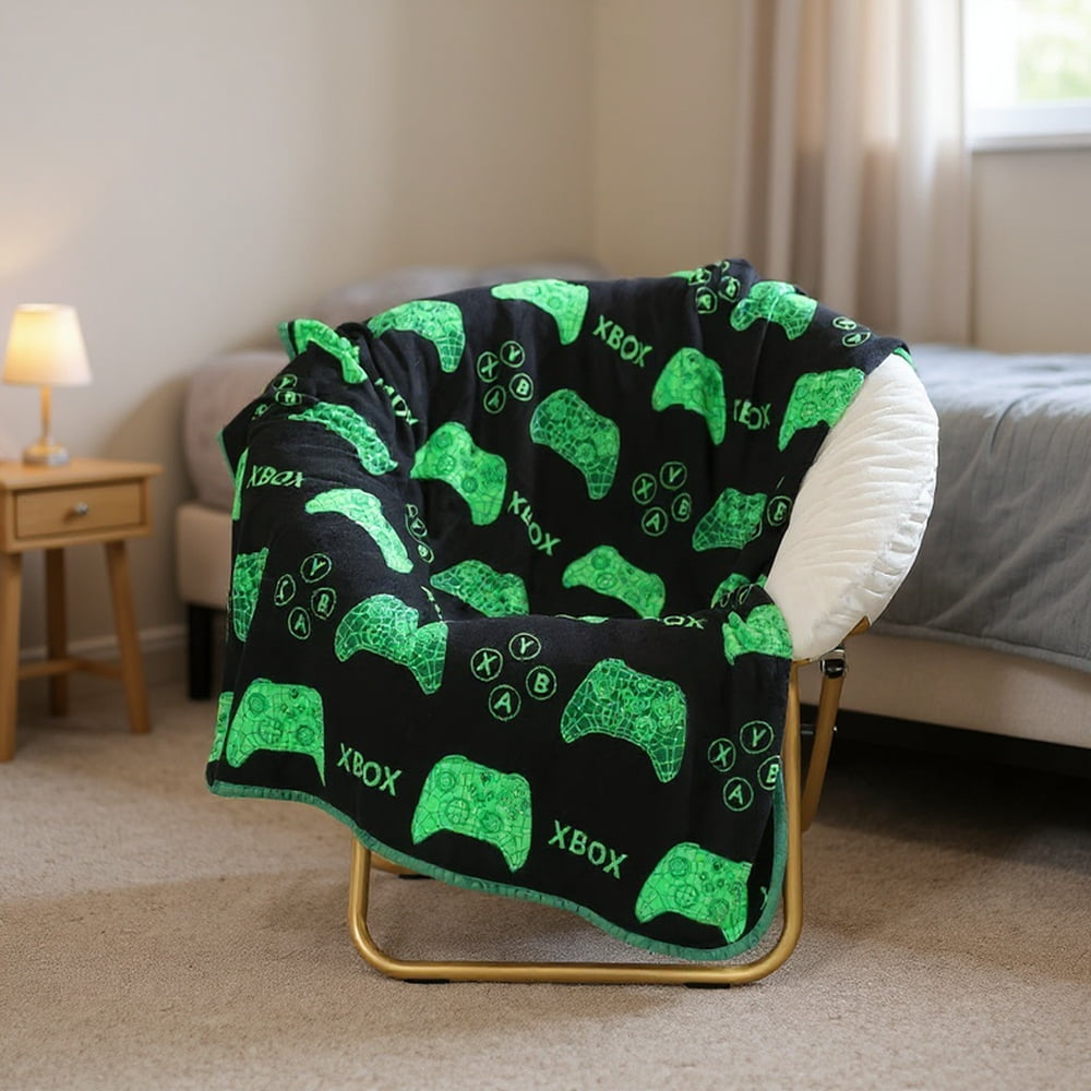 XBOX Kids Throw Blanket, 3D Hardware, Soft Coral Fleece, Multicolor, 46"x60"