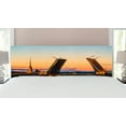 thumbnail image 1 of Landscape Headboard, Palace Bridge with Peter and Paul Fortress St Petersburg White Nights Russia, Upholstered Decorative Metal Bed Headboard with Memory Foam, King Size, Orange Blue, by Ambesonne, 1 of 4