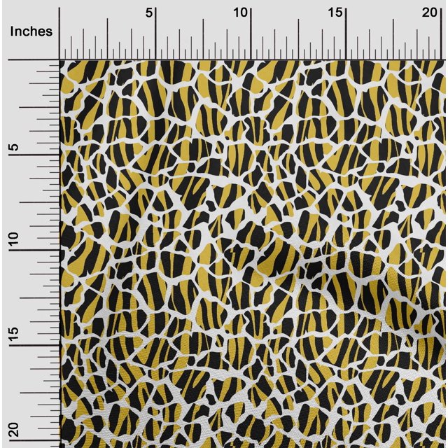 oneOone Viscose Chiffon Yellow Fabric Giraffe Animal Skin Sewing Craft Projects Fabric Prints By Yard 42 Inch Wide