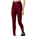 thumbnail image 2 of Qulqfy Red Leggings for Women Compression Yoga Workout Casual Tummy Control Stretchy Zipper Front High-Waisted Leggings Comfy Pants Women M, 2 of 5