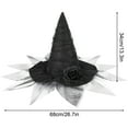 thumbnail image 3 of Halloween Witch Hat, Baroque Witch Hat, Gothic Queen Decoration, Mesh Witch Hat, Spooky Halloween Flower Decoration, 3 of 7