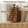 thumbnail image 2 of Resenkos 7-Drawer Wooden Storage Dresser with Lockable Caster Wheels for Mobility - Walnut, 2 of 8