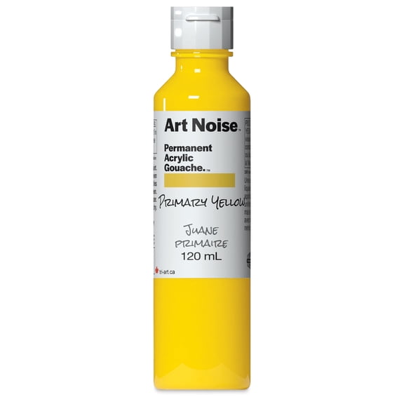 Tri-Art Art Noise Permanent Acrylic Gouache - Primary Yellow, 120 ml, Bottle