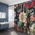 thumbnail image 3 of Boho Floral Botanical Shower Curtain Mid Century Morden Abstract Leaves for Chic Elegant Bathroom Decor Colorful Flower Shower Curtain for Bathroom with Hooks(72x72 Inch), 3 of 6