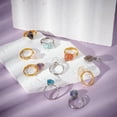 thumbnail image 2 of 10Pcs 10 Styles Nuggets Natural Gemstone Finger Rings Copper Wire Wrapped Rings 25~28mm Inner Diameter: 17mm 1pc/style, 2 of 5