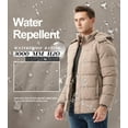 thumbnail image 4 of GGleaf Men's Hooded Winter Coat Warm Puffer Jacket Thicken Quilted Jacket khaki Small, 4 of 6