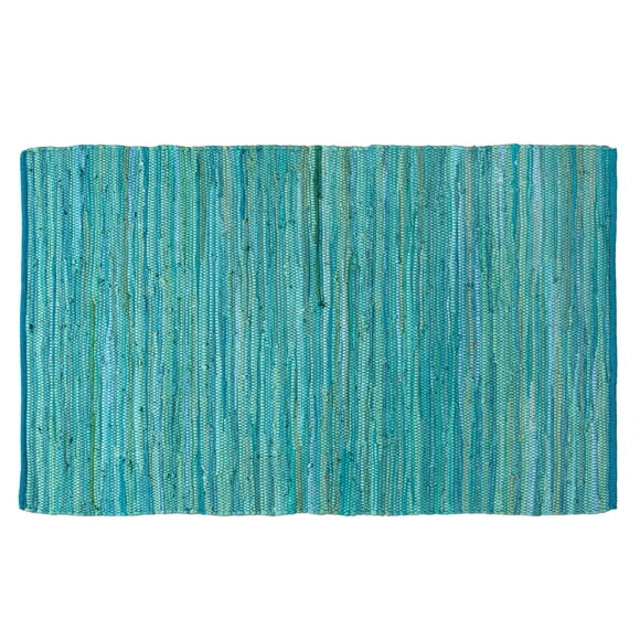 Alfombra Chindi de algodón Ramanta Home, 91 x 152 cm, color verde azulado