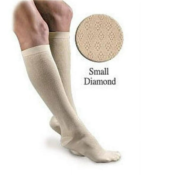 Activa H2701 Sheer Therapy Womens Diamond Pattern Trouser Socks 15-20 mmHg - Size & Color- Tan Small