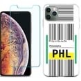 thumbnail image 1 of For Apple iPhone 11 Pro Max Phone Case , Slim-Fit TPU Case with Tempered Glass Screen Protector, by OneToughShield ® - Airport Tag / Philadelphia, 1 of 3