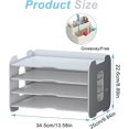 thumbnail image 2 of Letter Tray Organiser, Office Desk Tidy Storage Rack File Document Holder A4 Paper Filing Trays (4 Tier), 2 of 5