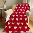 thumbnail image 4 of EGNMCR Couverture Jetée, Couverture Jetée pour Canapé Couverture en Flanelle de la Saint-Valentin Jetée Cœurs d'Amour Rouges Douce Duveteuse Plus H Couvertures en Molleton Confortables pour Canapé Sofa Lit Détente Cadeaux Idéaux pour Enfants Couverture en Flanelle, 4 of 6